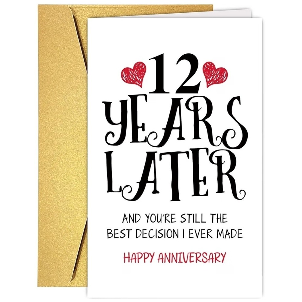 Lot of 10 Happy 12th Anniversary Greeting Cards w/ Envelopes Husband Wife New